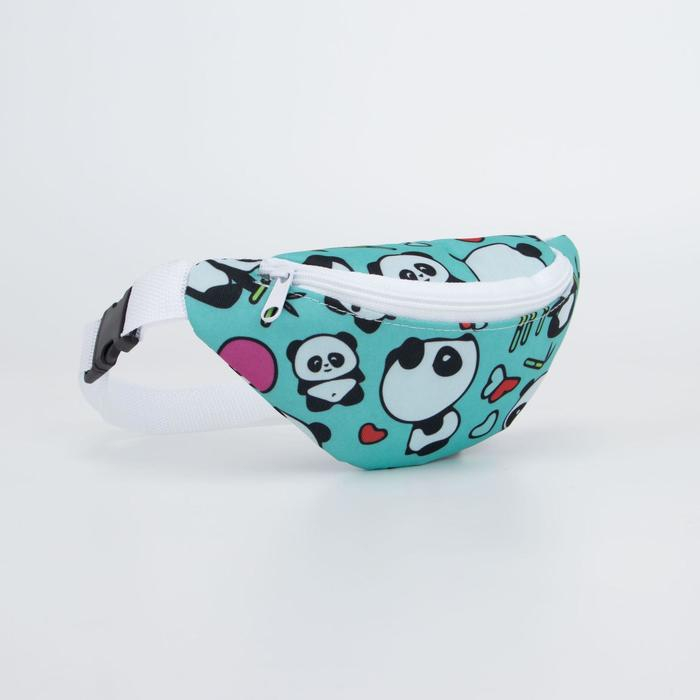 Сумка поясная детская на молнии, цвет бирюзовый