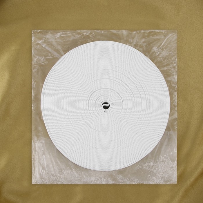 Резинка бельевая, 25 мм, 20 м, цвет белый Резинка бельевая, 25 мм, 20 м, цвет белый