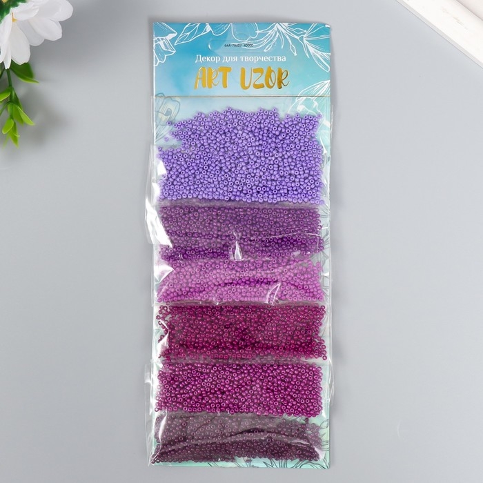 Бисер круглый 12/0  Бисер круглый 12/0 "Пурпурная дымка" 6 цветов х 10 гр 20х8 см