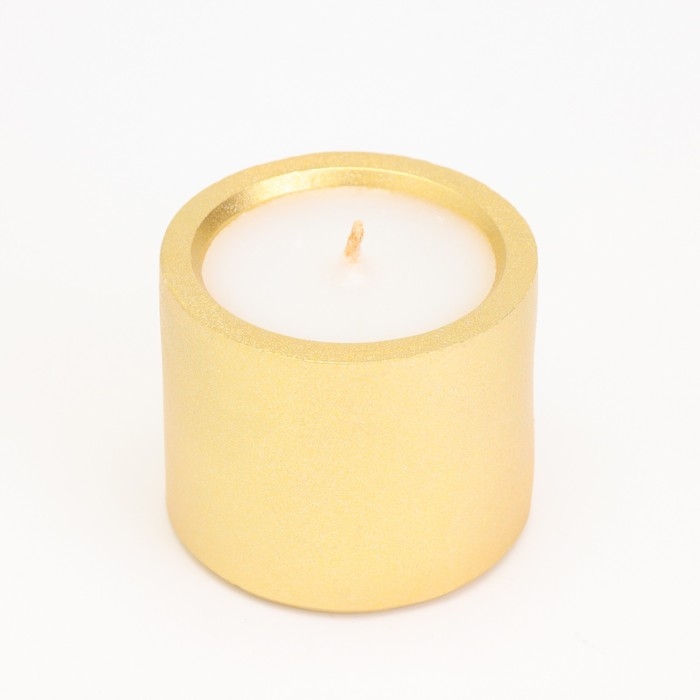 Свеча  Свеча "Цилиндр" в подсвечнике из гипса малый, 5х3,5см,золото