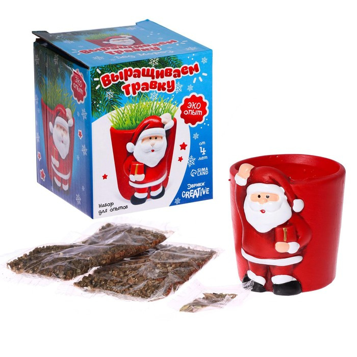 Набор для опытов «Выращиваем травку: Дед Мороз» Набор для опытов «Выращиваем травку: Дед Мороз»