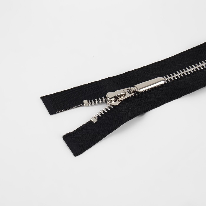 Молния металлическая, №5, 2 замка, разъёмная, замки автомат, 80 см, цвет чёрный/никель, цена за 1 штуку Молния металлическая, №5, 2 замка, разъёмная, замки автомат, 80 см, цвет чёрный/никель, цена за 1 штуку