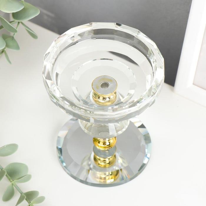 Подсвечник стекло на 1 свечу Подсвечник стекло на 1 свечу "Кристалл ромб" 9,5х9х9 см