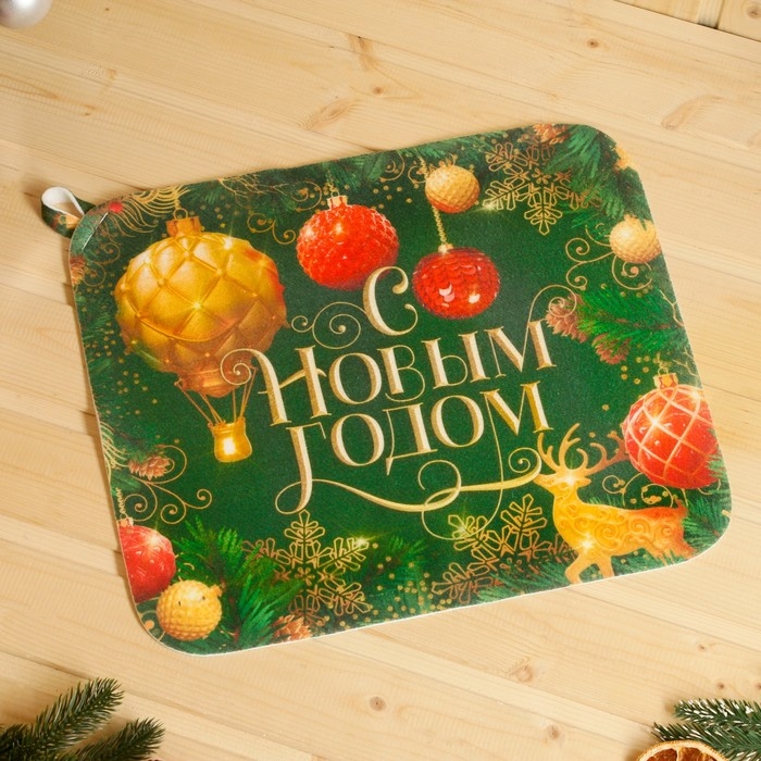 Банный набор в портфеле  Банный набор в портфеле "С новым годом", зеленый