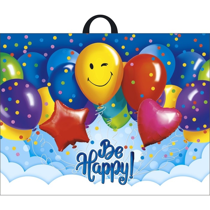 Пакет Пакет "Большой праздник", полиэтиленовый с петлевой ручкой, 71 х 55 см, 90 мкм, набор 3 шт