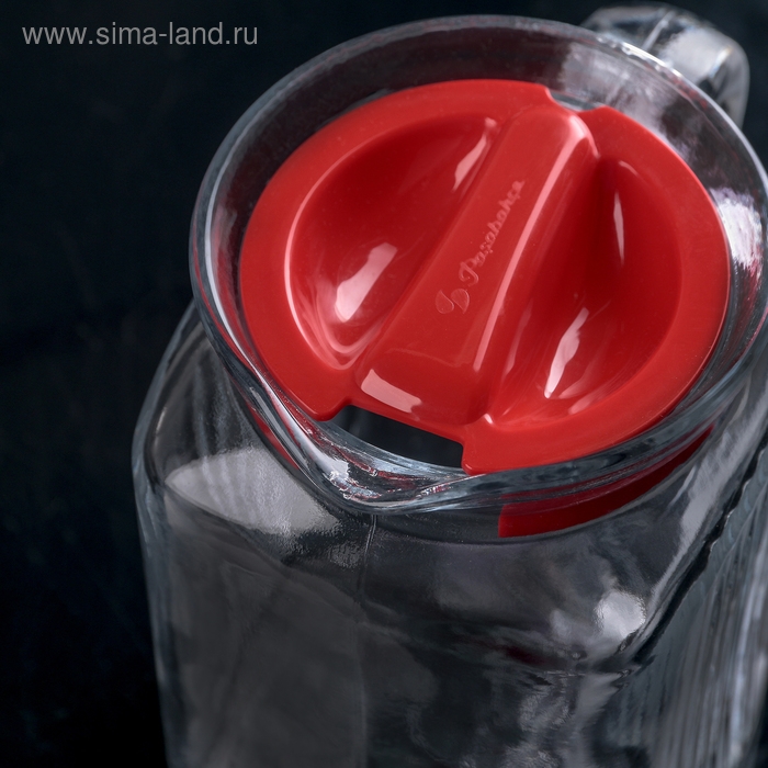 Кувшин стеклянный «Фриго», 600 мл, пластиковая красная крышка Кувшин стеклянный «Фриго», 600 мл, пластиковая красная крышка
