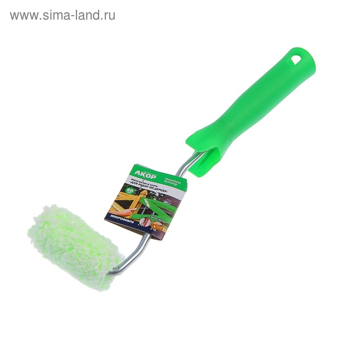 Мини-валик  Мини-валик "АКОР", микрофибра, 60 мм, ручка d=6 мм, D=15 мм, ворс 12 мм, для дерева