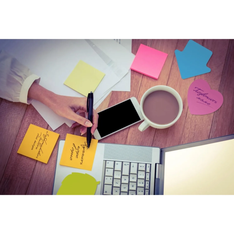 Стикеры  с клеев.краем 51x51 мм, 400 лист, 8 неоновых цв