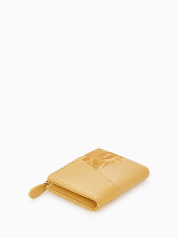 Кошелёк женский на кнопке, 11.5&times;2&times;9 см, комбинированный, жёлтый