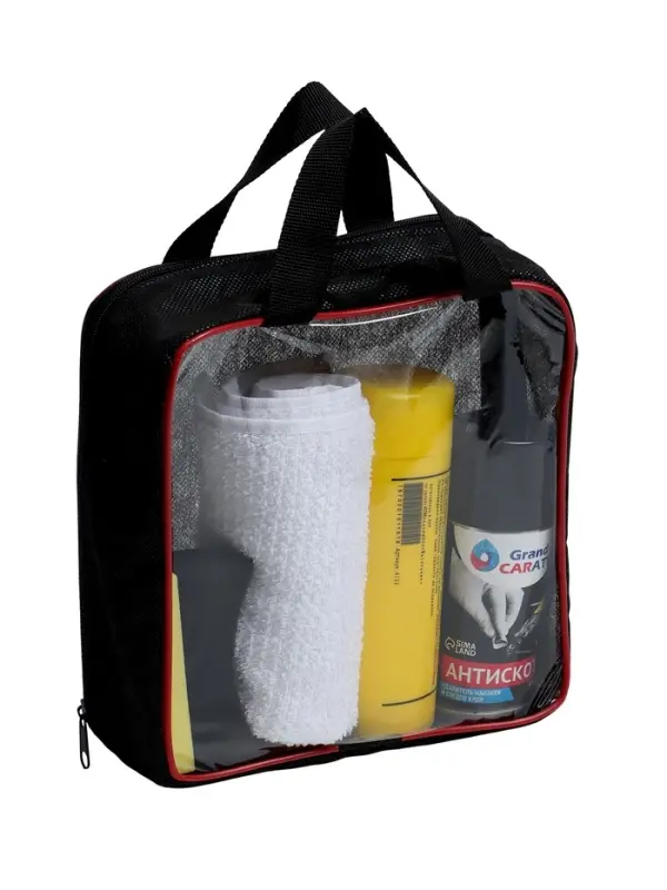 Сумка дорожная, ручная, 20&times;5&times;22.5 см, PVC, черная