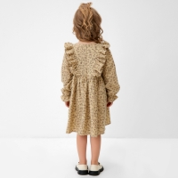 Платье для девочки MINAKU: Cotton collection цвет бежевый, рост 104 см