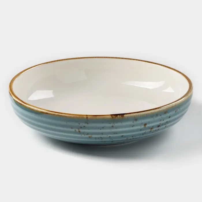 Тарелка глубокая Magistro &laquo;Церера&raquo;, 700 мл, d=18.5 см, фарфор, голубая