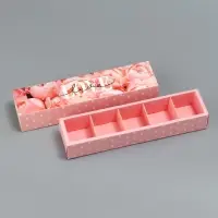 Коробка для конфет, кондитерская упаковка, 5 ячеек, «Love», 5 х 21 х 3.3 см