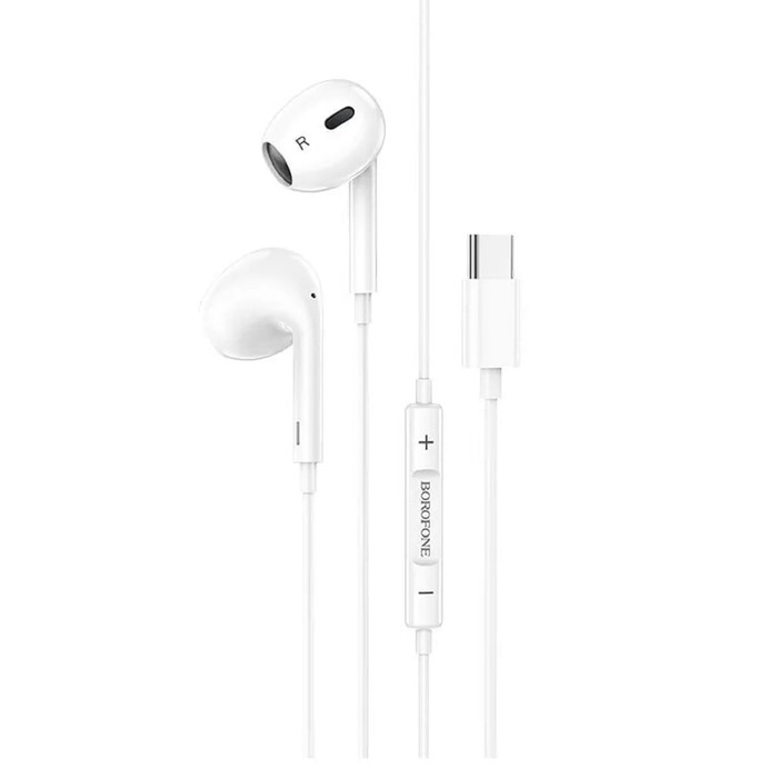 Наушники Borofone BM30 Max Acoustic, микрофон, вкладыши, Type-C, кабель 1.2 м, белые Наушники Borofone BM30 Max Acoustic, микрофон, вкладыши, Type-C, кабель 1.2 м, белые