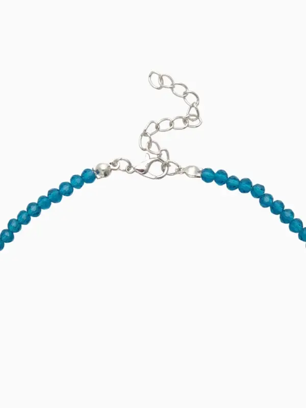 Чокер из бисера «Хрусталь», морской в серебре, 37 см + 5 см доп, цепочка