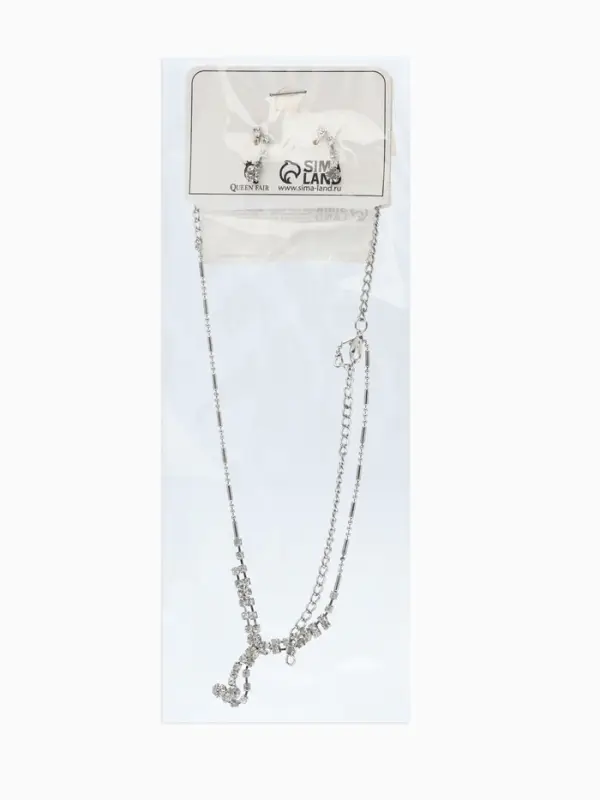 Набор 2 предмета: серьги, колье &laquo;Легкий флирт&raquo;, дождик, белый в серебре, 40 см