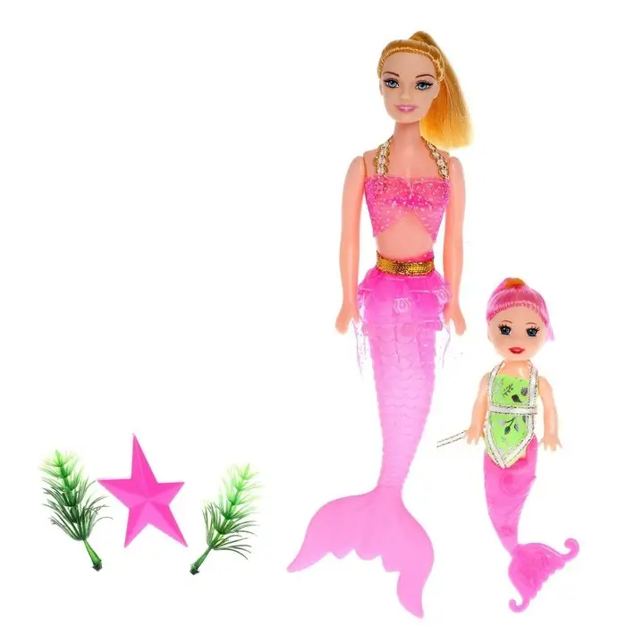Русалочка «Амура» с малышкой, с аксессуарами, цвета МИКС, в пакете Русалочка «Амура» с малышкой, с аксессуарами, цвета МИКС, в пакете