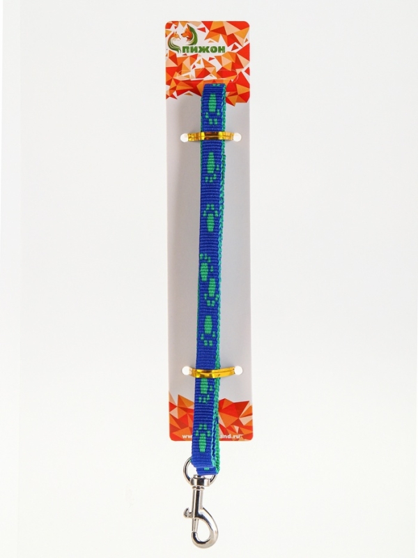 Комплект Комплект "Большая лапа", ширина 1 см, поводок 120 см, шлейка 25-36 см, сине-зелёный