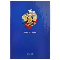 Книга учета, 96 листов, обложка картон 7БЦ, блок газетный, клетка, РФ, сине-красный