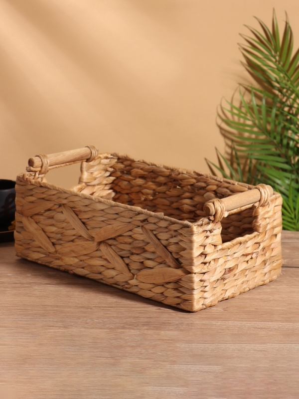 Корзина плетеная 35x20x15 см, водный гиацинт