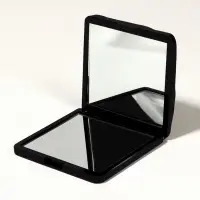 Зеркало складное &laquo;Волна&raquo;, 7&times;7 см, с увеличением х2, чёрное