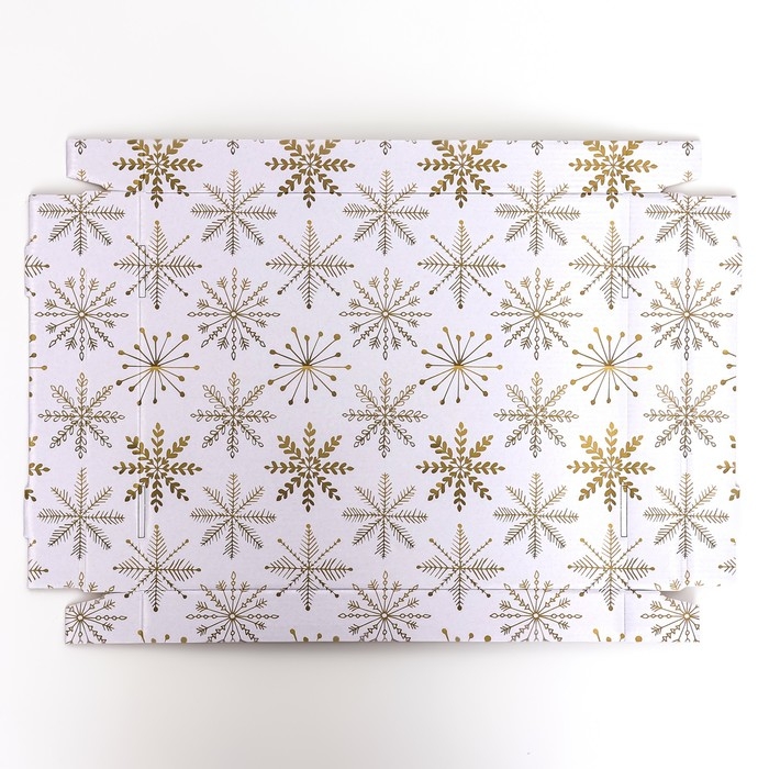 Новый год. Подарочная коробка складная, новогодняя Новый год. Подарочная коробка складная, новогодняя "Снегопад", 31,2 х 25,6 х 16,1 см.