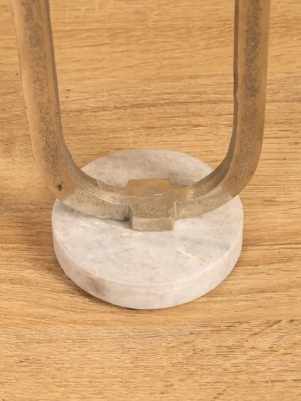 Подсвечник  Подсвечник "Эллипс" 9х8,5х24,5 см, d 7,5 см, алюминий, мрамор