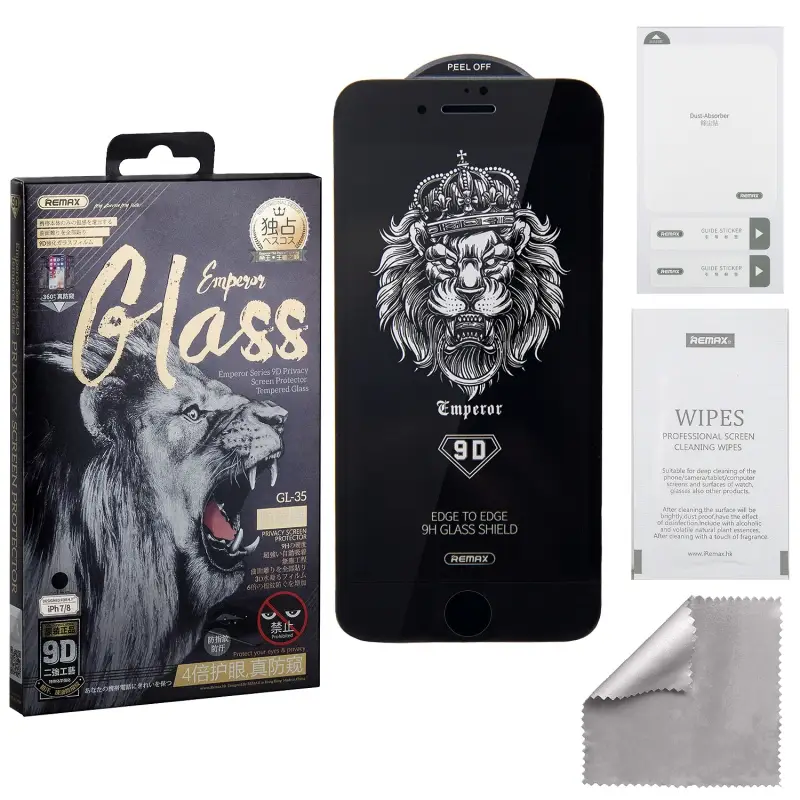 Защитное стекло для iPhone 7/8 9D Private Emperor Series GL-35 REMAX черное