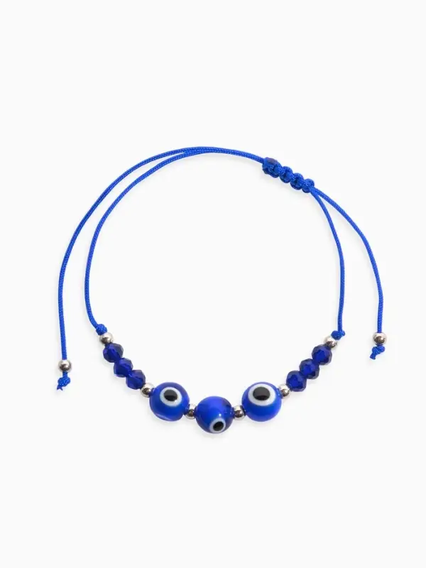 Браслет-оберег &laquo;Глазик&raquo; трио, цвет синий, d=6 см