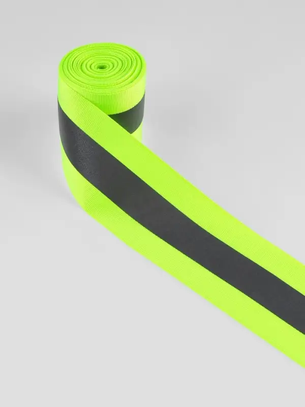 Светоотражающая лента-стропа, 50 мм, 5&plusmn;1 м, салатовая