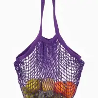 Сумка - авоська плетёная, ручка 17 см, клетка 1.5 см, фиолетовая