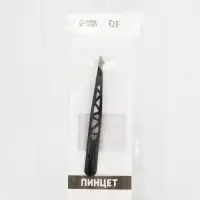 Пинцет &laquo;Геометрия&raquo;, скошенный, заострённый, 9.5 см, чёрный