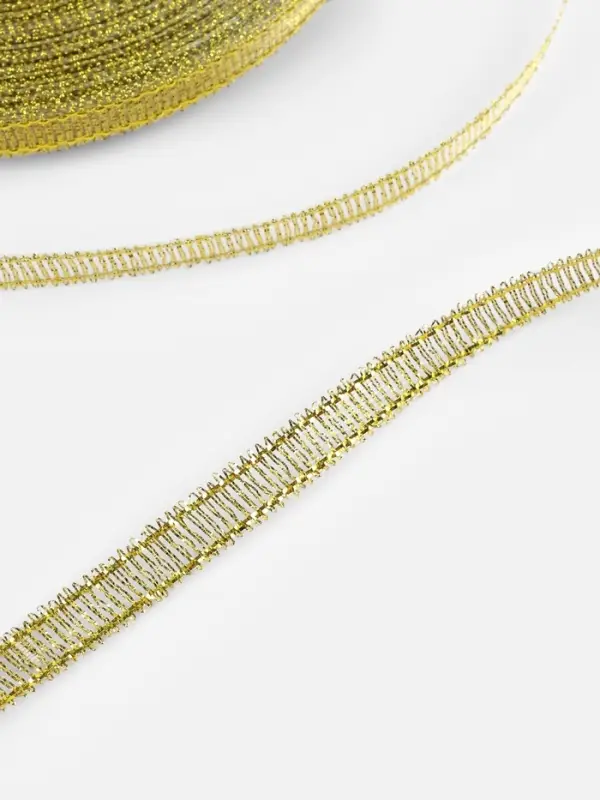 Лента парчовая, 6 мм, 23&plusmn;1 м, цвет золотой