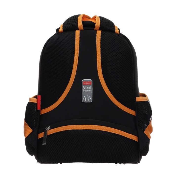 Рюкзак каркасный 35 х 27 х 13 см, Hatber Ergonomic Min Рюкзак каркасный 35 х 27 х 13 см, Hatber Ergonomic Min "Влад А4", чёрный/оранжевый NRk_70104