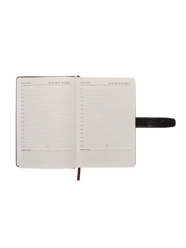 Ежедневник недатированный формат А5, с хлястиком, 128л, линия, пвх, Черный Ежедневник недатированный формат А5, с хлястиком, 128л, линия, пвх, Черный