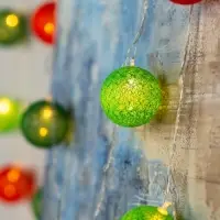 Гирлянда &laquo;Нить&raquo; 5 м с насадками &laquo;Клубки летние&raquo;, IP20, прозрачная нить, 20 LED, свечение тёплое белое, 220 В