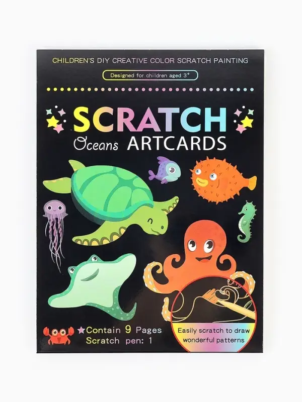 Гравюра блокнот "Морские жители", 9 листов, штихель