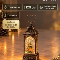 Фигура светодиодная &laquo;Фонарь с оленем&raquo; 6.5&times;6.5&times;17.5 см, музыка