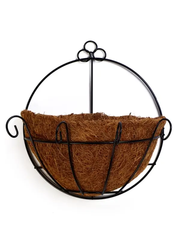 Кашпо настенное d=20 см, с кокосовым вкладышем Кашпо настенное d=20 см, с кокосовым вкладышем