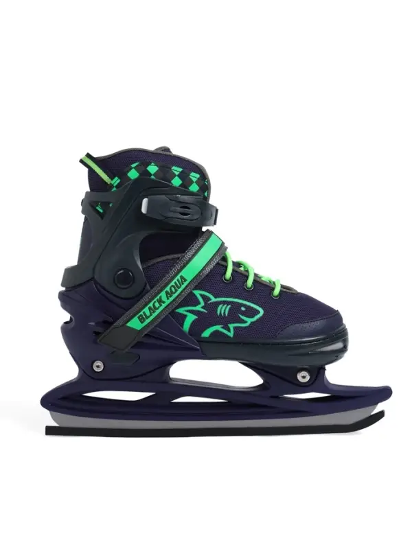 Коньки раздвижные BlackAqua, р. 35-38, для фитнеса, синие, зелёные Коньки раздвижные BlackAqua, р. 35-38, для фитнеса, синие, зелёные