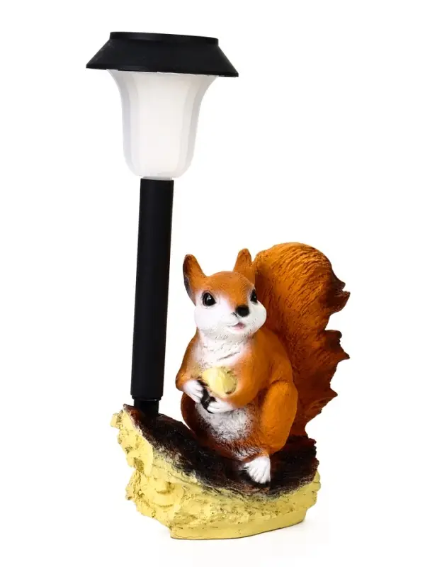 Садовая фигура - фонарь из полистоуна &laquo;Белка с орешком&raquo;, 24&times;16&times;24 см