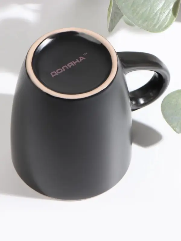 Кружка Доляна &laquo;Ваниль&raquo;, 350 мл, керамика, чёрная