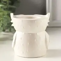 Карандашница сувенирная &laquo;Сова с лейкой&raquo;, 8&times;8 см, гипс, белый перламутр