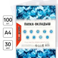 Файл - вкладыш Calligrata, А4, 30 мкм, глянцевый, вертикальный, 100 штук