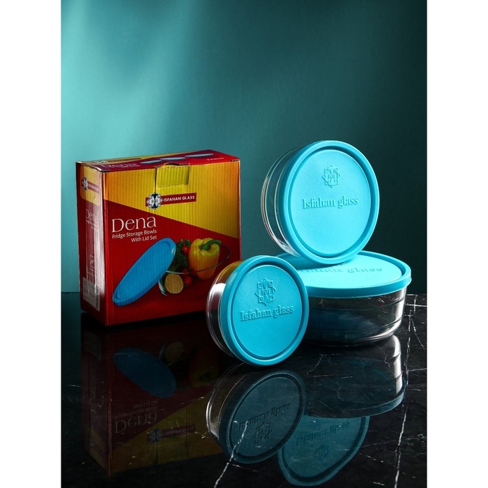 Набор контейнеров «Дена», 1500 мл, 800 мл, 400 мл, стекло, Иран