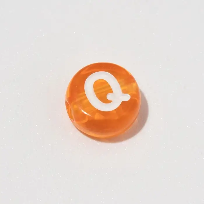 Бусины для творчества из акрила &laquo;Буквы английские&raquo;, МИКС, 7&times;4 мм, набор 10 г, цвет прозрачно-оранжевый