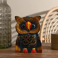 Сувенир дерево "Сова" синяя 20 см