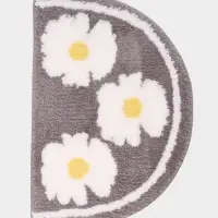 Коврик Доляна Daisies, 40&times;60 см, микрофибра, серый
