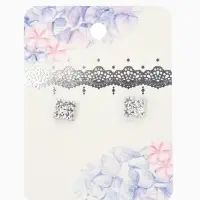 Серьги со стразами "Квадрат" 6*6мм, цвет белый в серебре