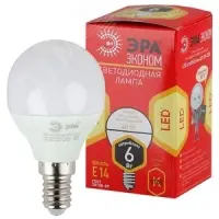 Лампа светодиодная LED 6 Вт 480Лм 2700К шар теплый E14 220-240В LED P45-6W-827-E14 Red Line